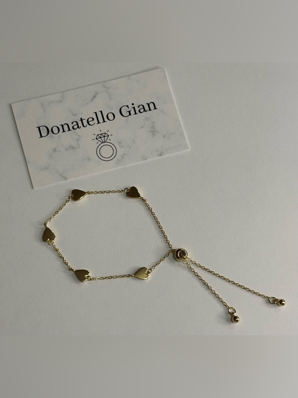 Donatello Gian Gold-Tone Adjustable Heart Bracelet - NWOT